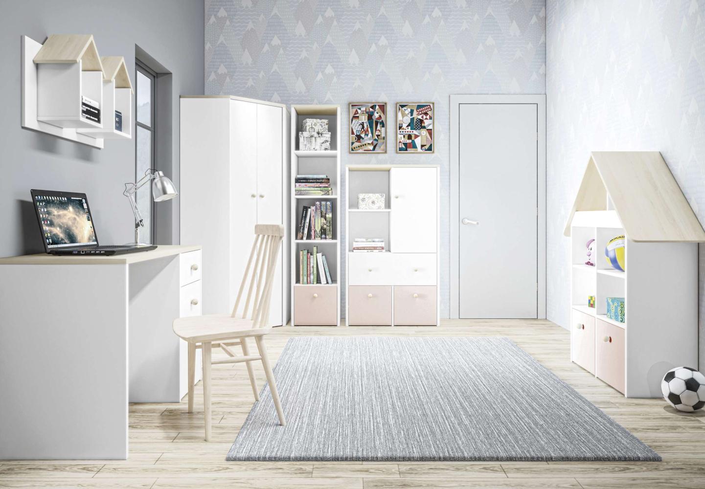 Stylefy Molli Kinderzimmer-Set I Weiß Buche Fjord Hellrosa Bild 1