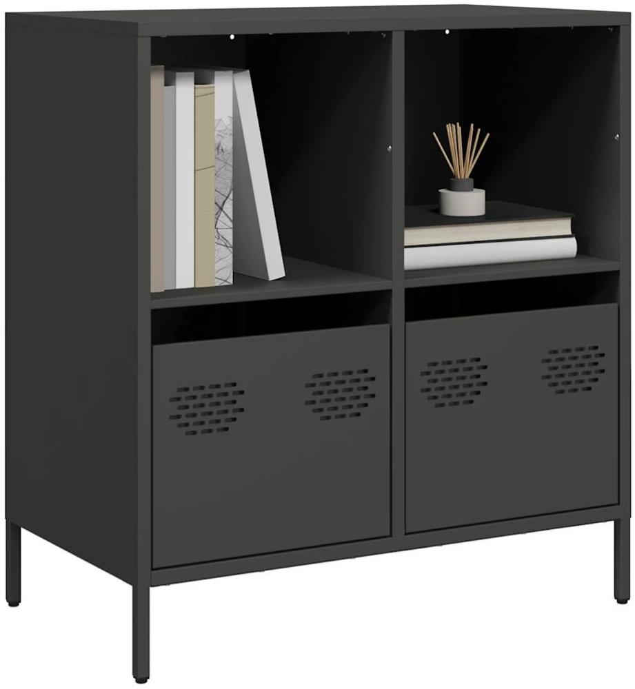 vidaXL Sideboard Schwarz 68x39x73,5 cm Kaltgewalzter Stahl 851358 Bild 1