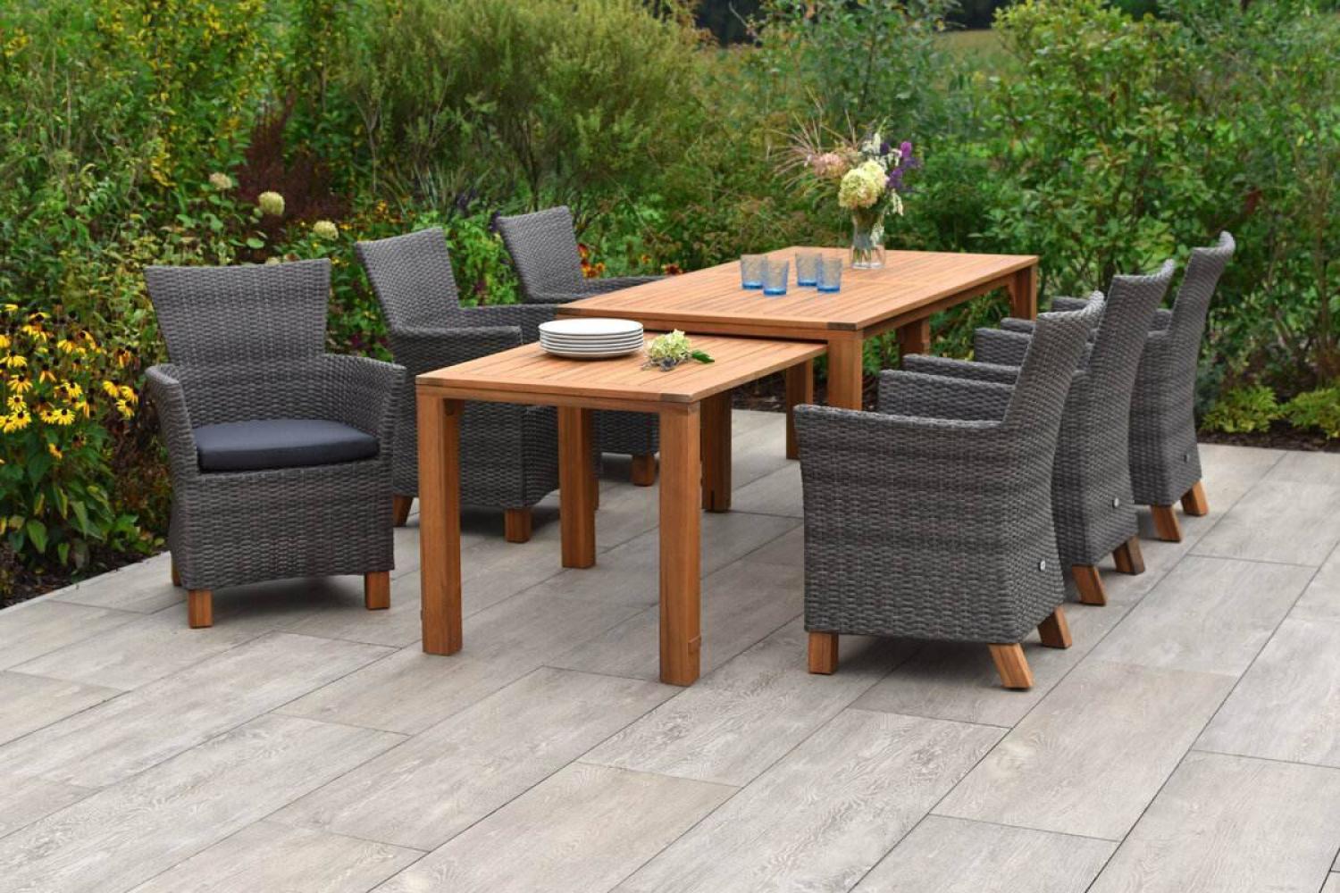 YOURSOL by Merxx Gartenmöbel Set Toskana 6 Personen mit Flex Ausziehtisch 185 - 370 cm, Holztisch Bild 1