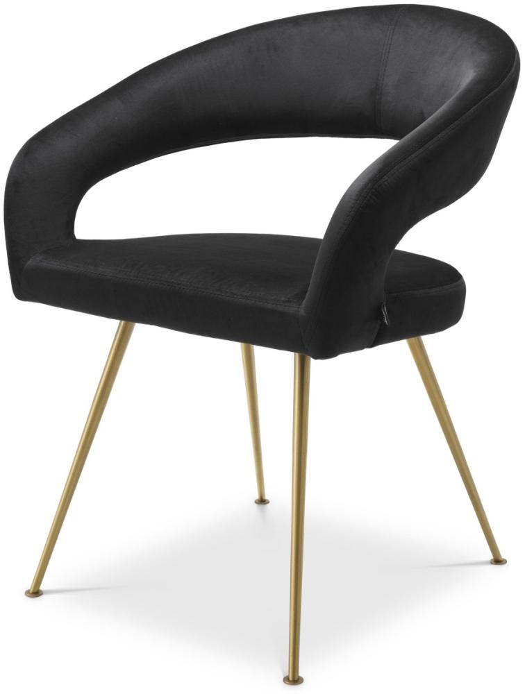 EICHHOLTZ Polsterstuhl Bravo Roche Black Velvet Bild 1