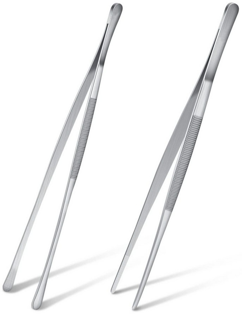 FOUORTUNATE-BEE Grillzange 2er Set Grillzange Edelstahl Lang 30CM Kitchen Kochpinzette, für Kochen Grillen und Backen Bild 1