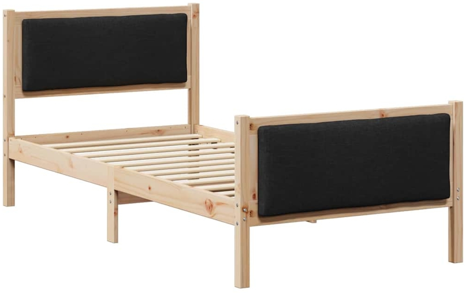 vidaXL Bettrahmen mit Kopfteil Schwarz 90 x 190 cm Stoff 878366 Bild 1