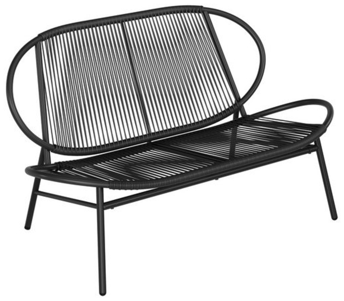 Gartenlounge-Set (1-tlg), Gartenbank, 2-Sitzer, Balkonbank, PE-Rattan, mit Rückenlehne Bild 1