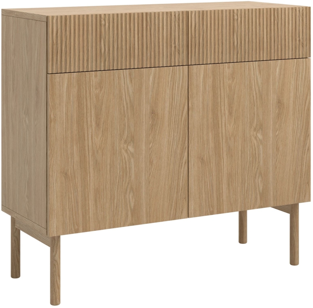 Selsey 'Nolie' Sideboard 2-türig mit 2 Schubladen, Eichenholzoptik, ca. 91 x 100 x 38 cm Bild 1