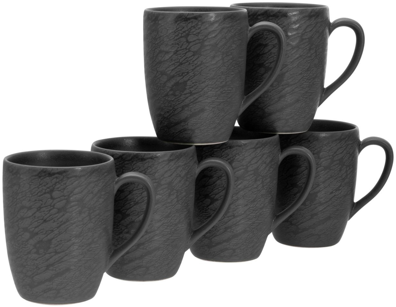 CreaTable Becher Schiefer Schwarz Kaffeebecher 6-tlg, Steinzeug Bild 1