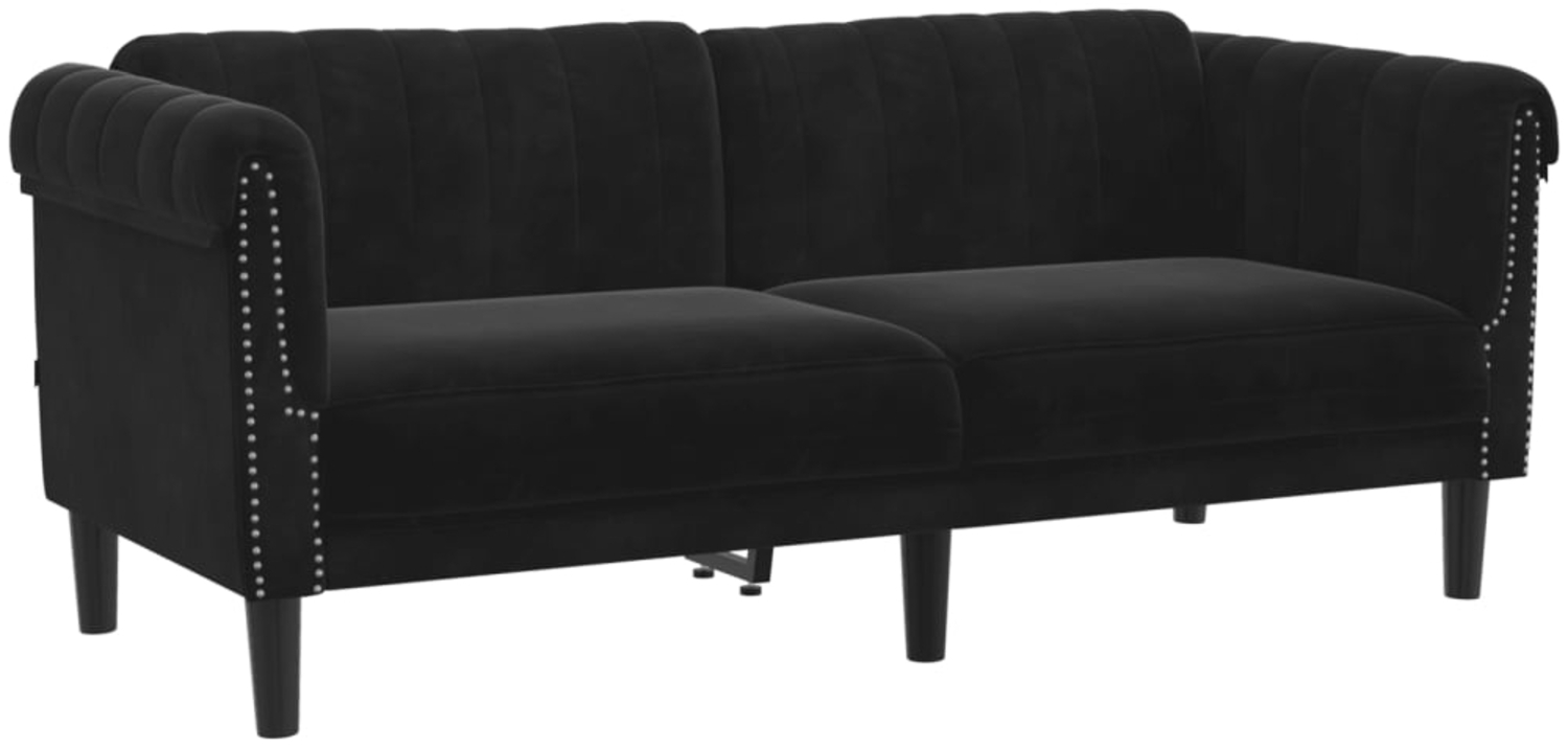 vidaXL Sofa 2-Sitzer Schwarz Samt 372580 Bild 1