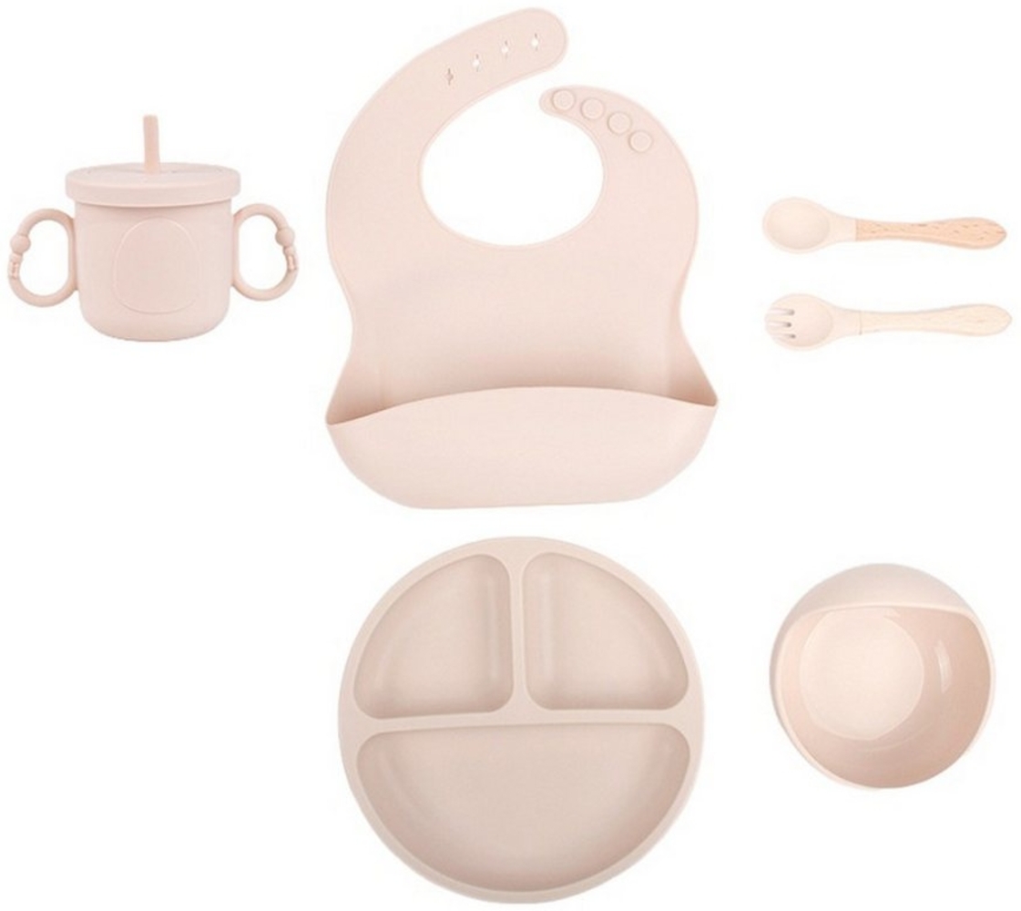 NATICY Kindergeschirr-Set Baby Geschirrset mit Saugnapf, Silikon Baby Essen Set mit Kinderteller Bild 1