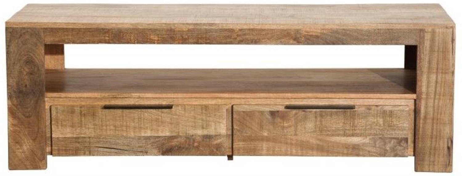 Casa Padrino Designer Fernsehschrank Natur B. 130cm x H. 45cm x T. 45cm - Sideboard - Kommode - Handgefertigt aus Mango Massivholz! Bild 1