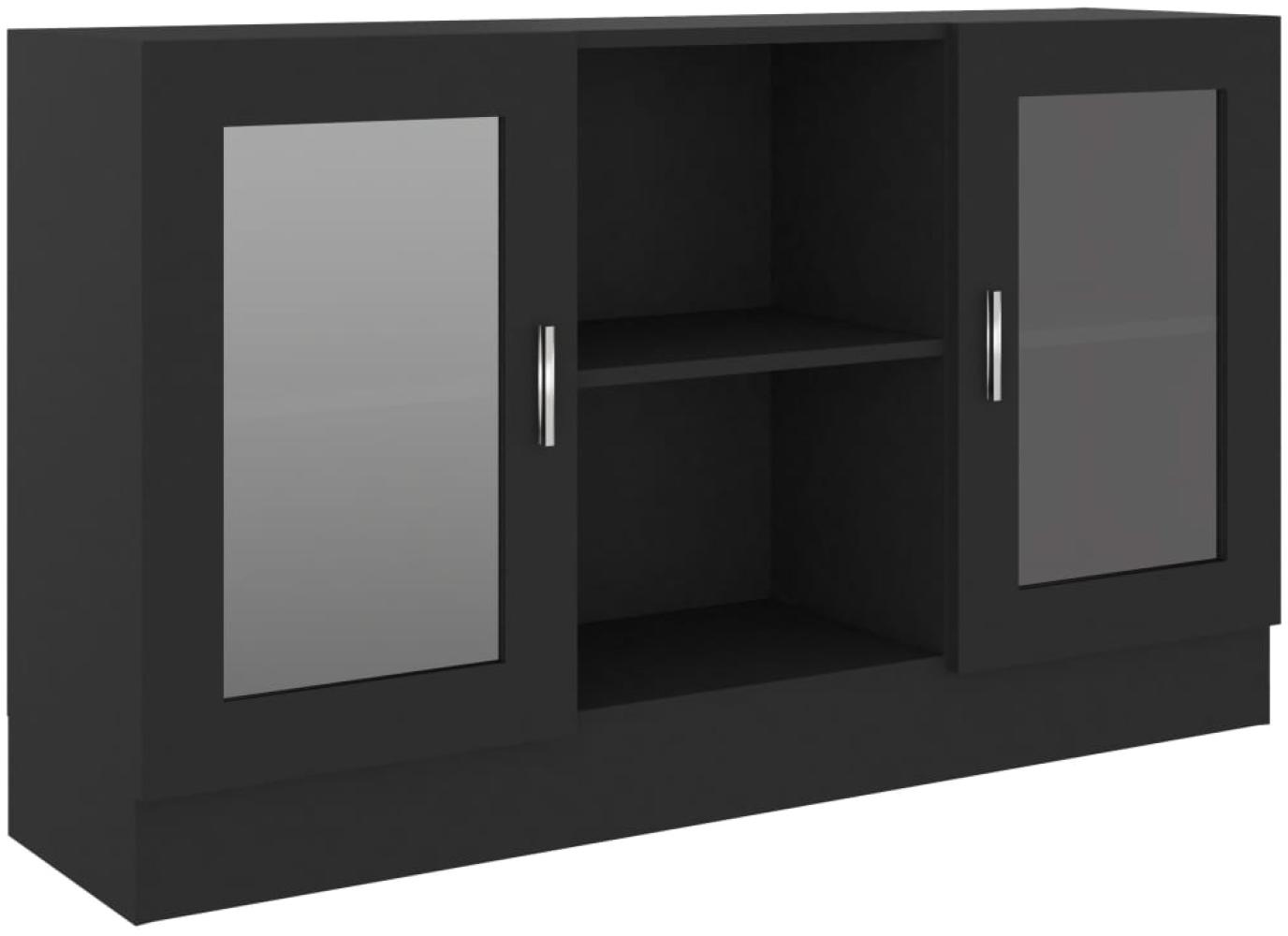 vidaXL Vitrinenschrank Schwarz 120x30,5x70 cm Holzwerkstoff 802787 Bild 1