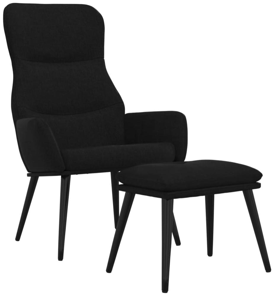 Relaxsessel mit Hocker Schwarz Stoff [3097435] Bild 1