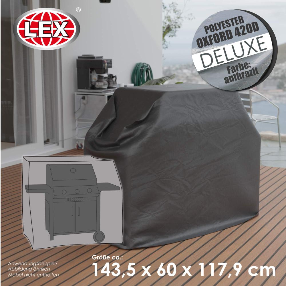 Schutzhülle Deluxe für Elektro/Gasgrill 143,5x60x118cm Abdeckplane Cover Bild 1