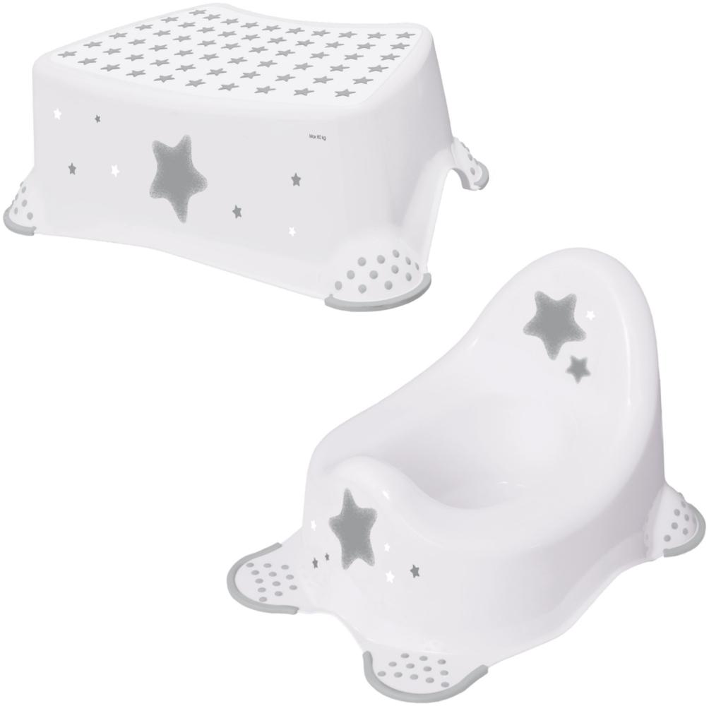 Keeeper 2-teiliges Badeset Schemel und Baby Töpfchen Stars Cosmic White Bild 1