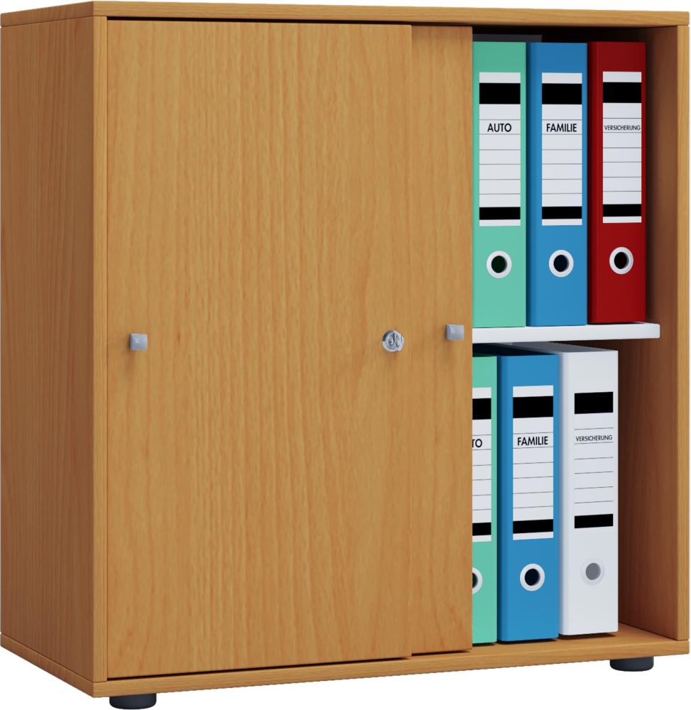 Büroschrank Aktenschrank Mehrzweckschrank Kommode Sideboard Schrank Buche Dekor Bild 1