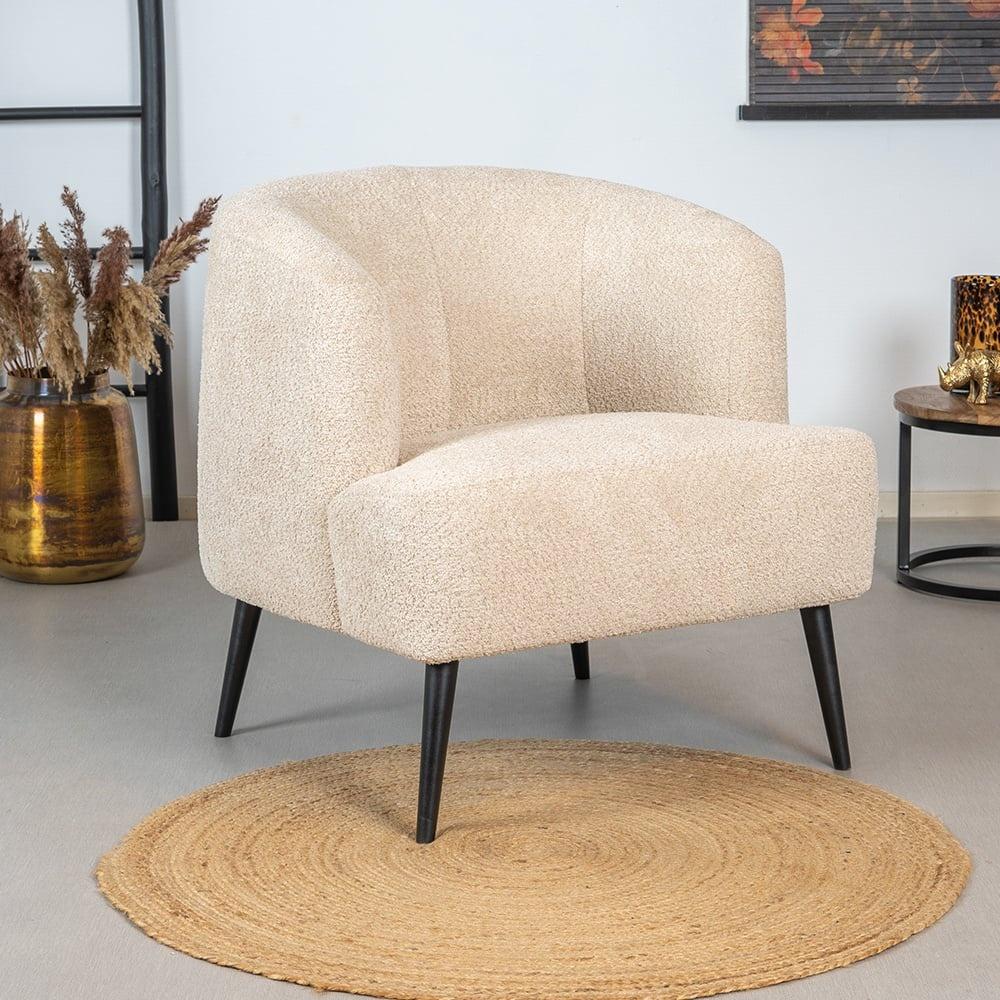 Bronx71 Bouclé Sessel Nora modern beige Bild 1