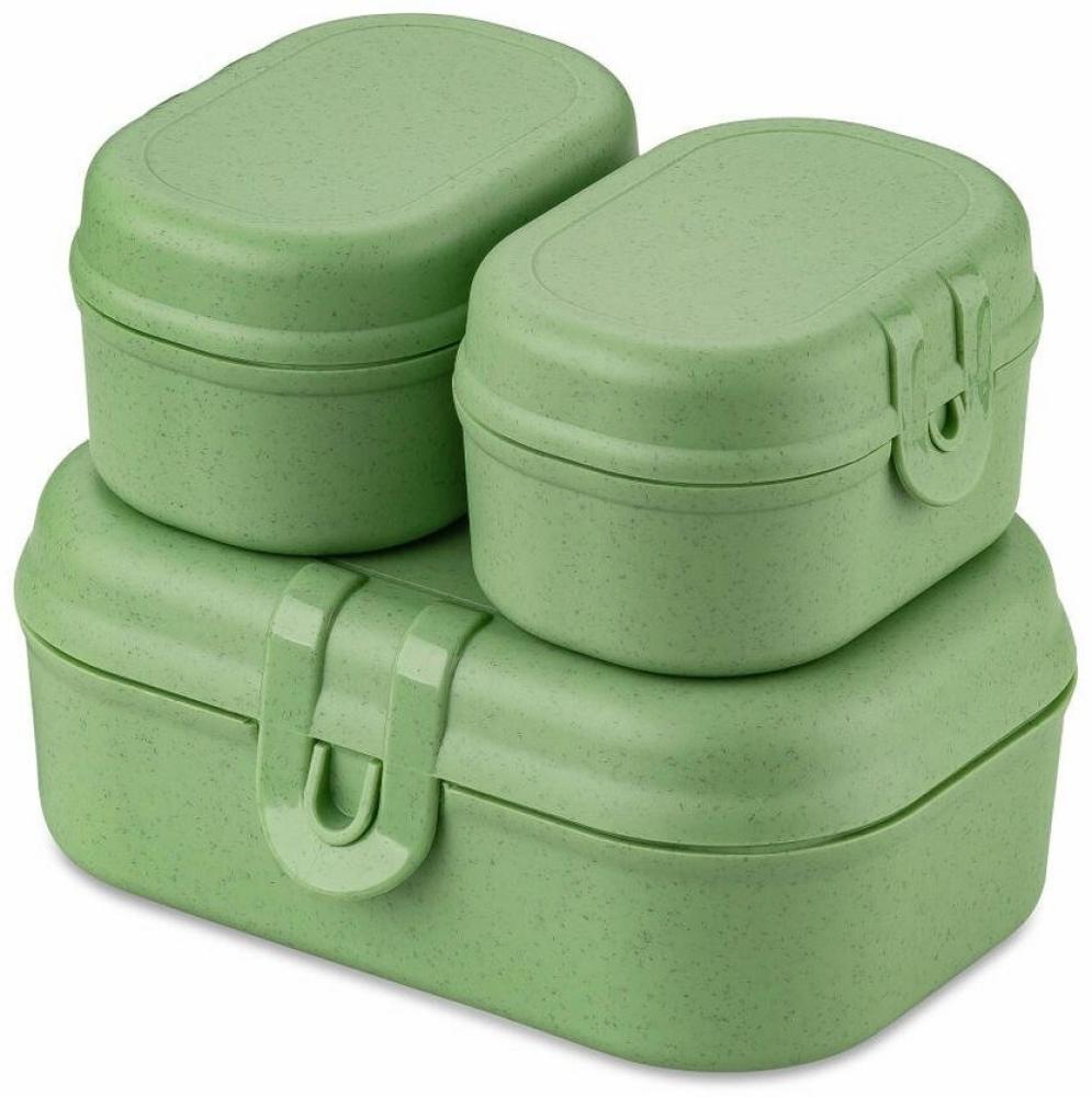 KOZIOL Lunchbox Pascal Ready Mini Nature Leaf Green, Kunststoff, (Set, 3-tlg), ineinander stapelbar Bild 1