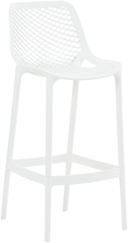 DELUKE® Barhocker modern Weiß LORL - Kunststoff, 105x45x53cm Barhocker mit Lehne Tresenhocker Barstuhl Küchenhocker Thekenhocker hoher Stuhl Bild 1