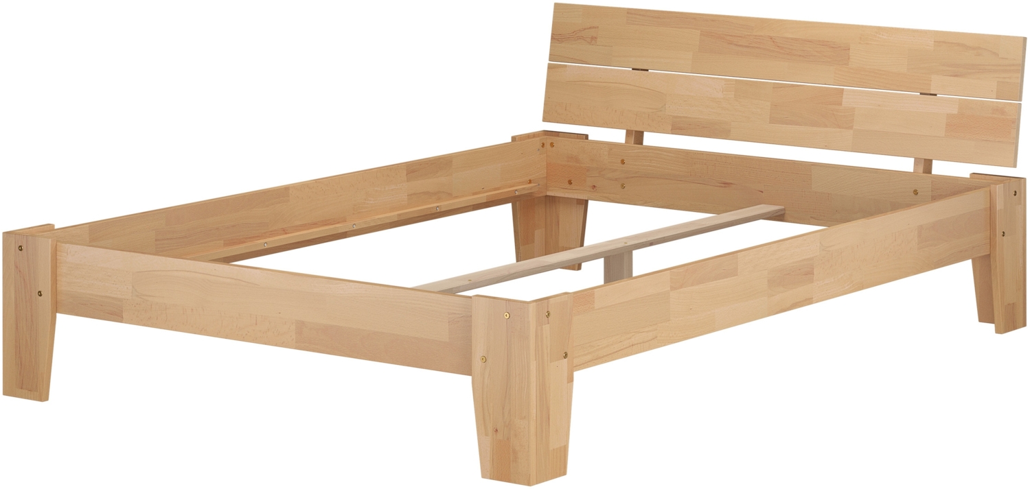 Erst-Holz Doppelbett Buchebett geölt Massivholz Futonbett 140x200 V-60. 82-14 ohne Zubehör Bild 1
