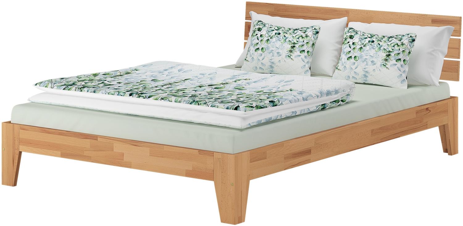 Erst-Holz Doppelbett Buchebett geölt Massivholz Futonbett 140x200 V-60. 82-14 ohne Zubehör Bild 1