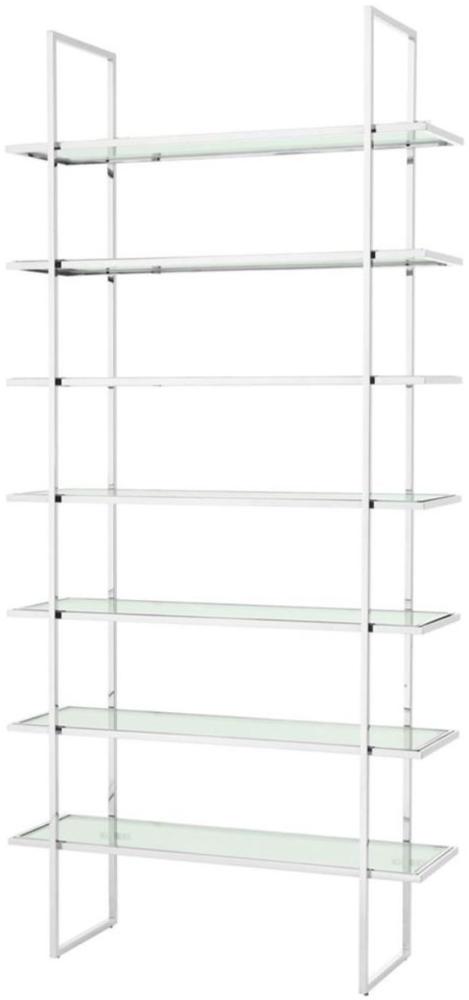 Casa Padrino Luxus Regalschrank Silber 120,5 x 40 x H. 253 cm - Luxus Möbel Bild 1