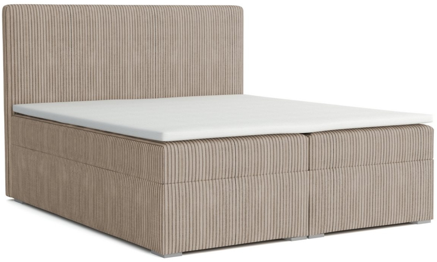 Deine Möbel 24 Boxspringbett LOFT IV Boxspring Komplettbett Polsterbett Bonellfederkernmatratzen (Beige Creme Grau Dunkelgrau Graphit Schwarz, 3-St, Boxbett Cord Cord-Samt 120x200 140x200 160x200 180x200 200x200), inkl. Bettkasten Topper Matratzen H3 H4 Bild 1