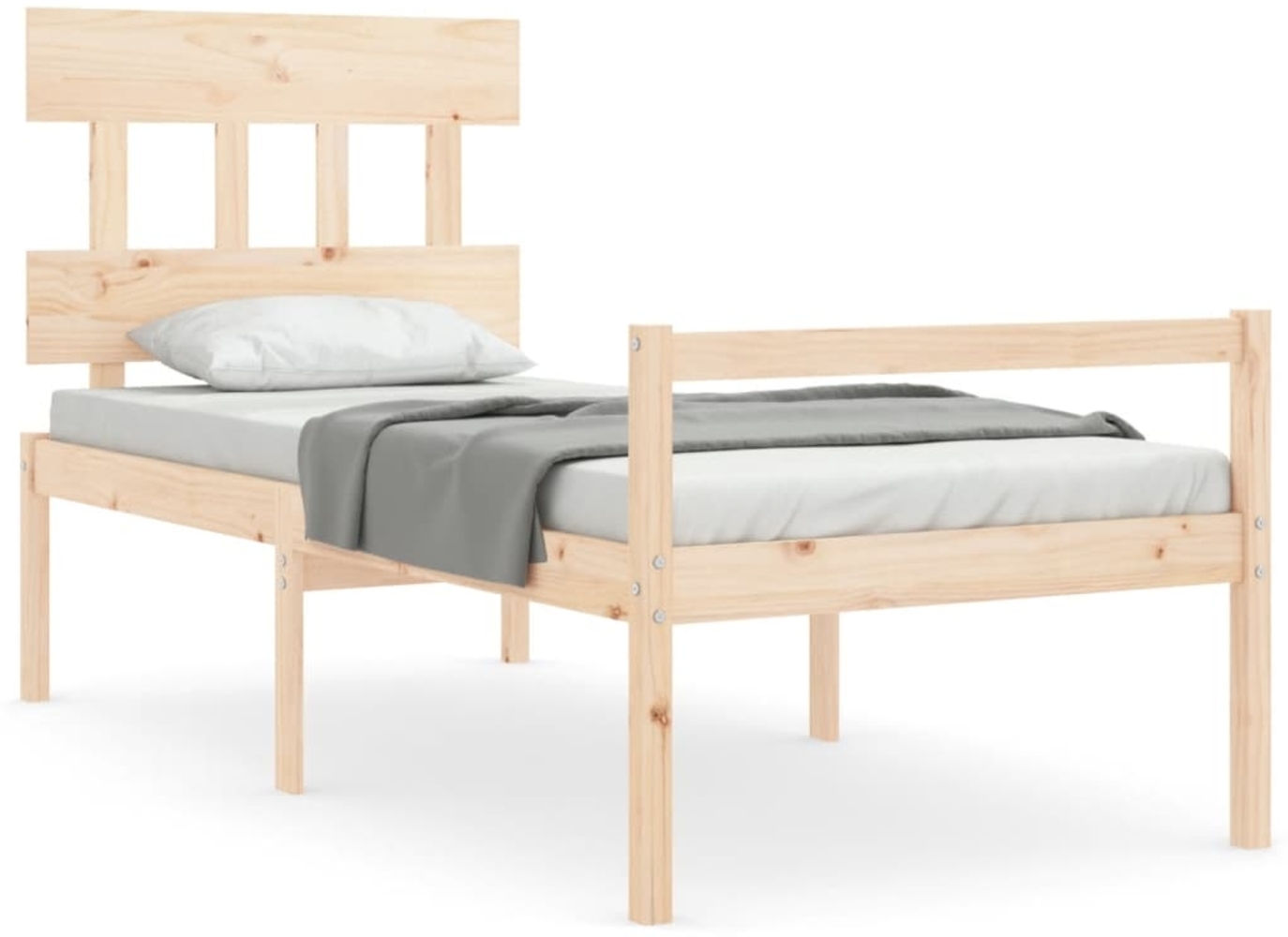 vidaXL Seniorenbett mit Kopfteil 90x200 cm Massivholz 3195401 Bild 1