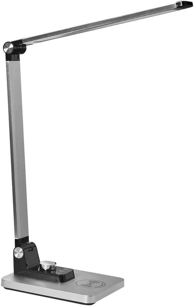 LED Schreibtischlampe ENIF mit kabellosem Ladegerät Silber Bild 1