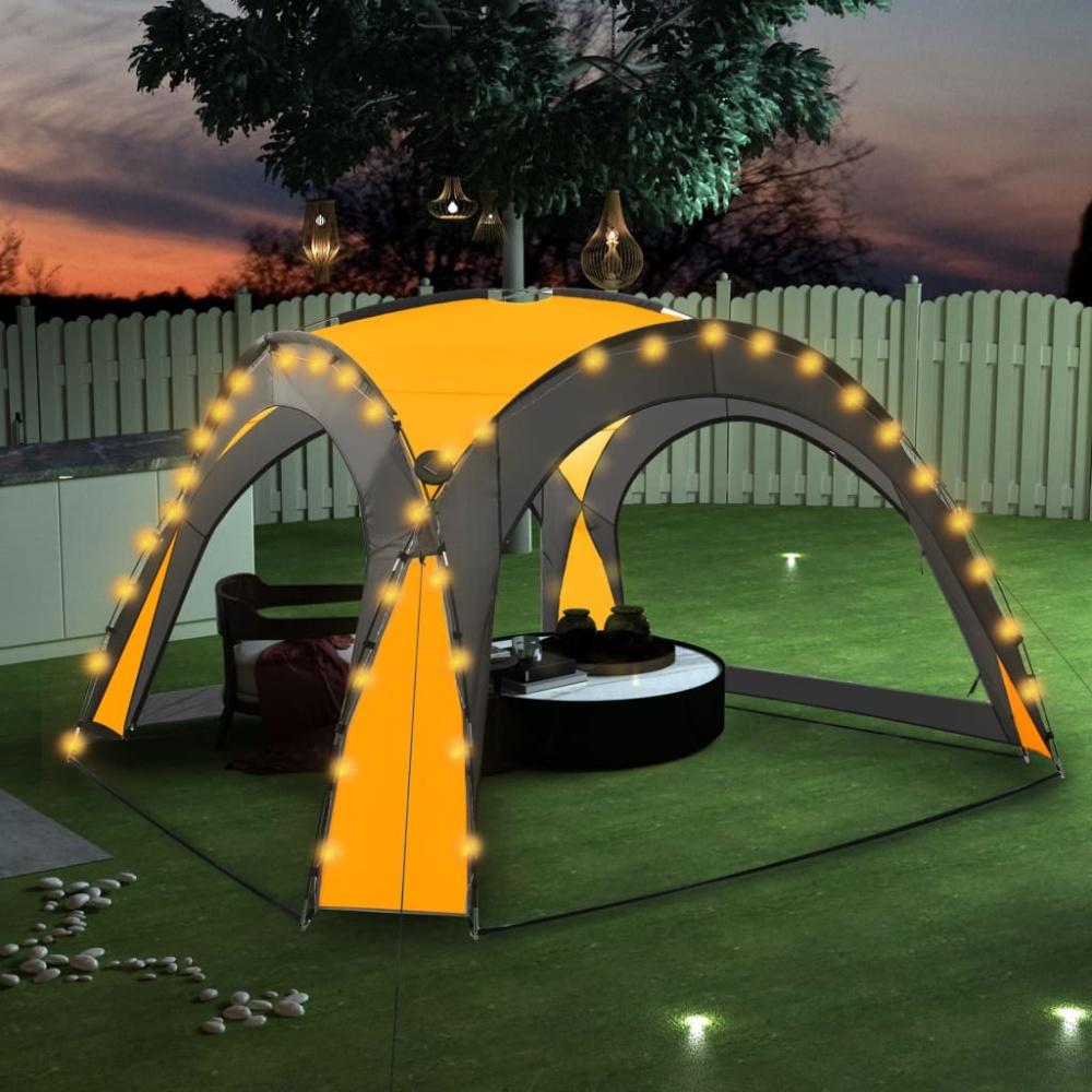 vidaXL Partyzelt mit LED und 4 Seitenwänden 3,6x3,6x2,3 m Gelb 92238 Bild 1