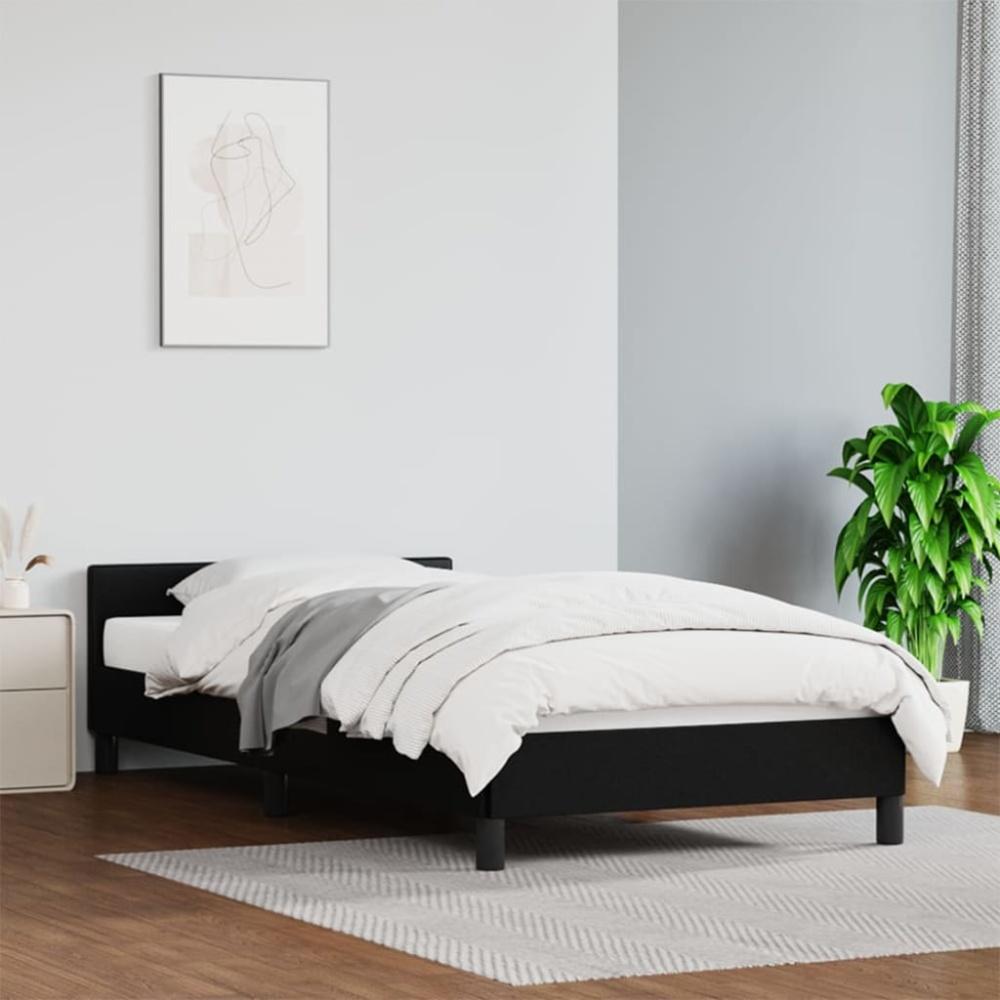 vidaXL Bettgestell mit Kopfteil ohne Matratze Schwarz 90x200 cm 347477 Bild 1