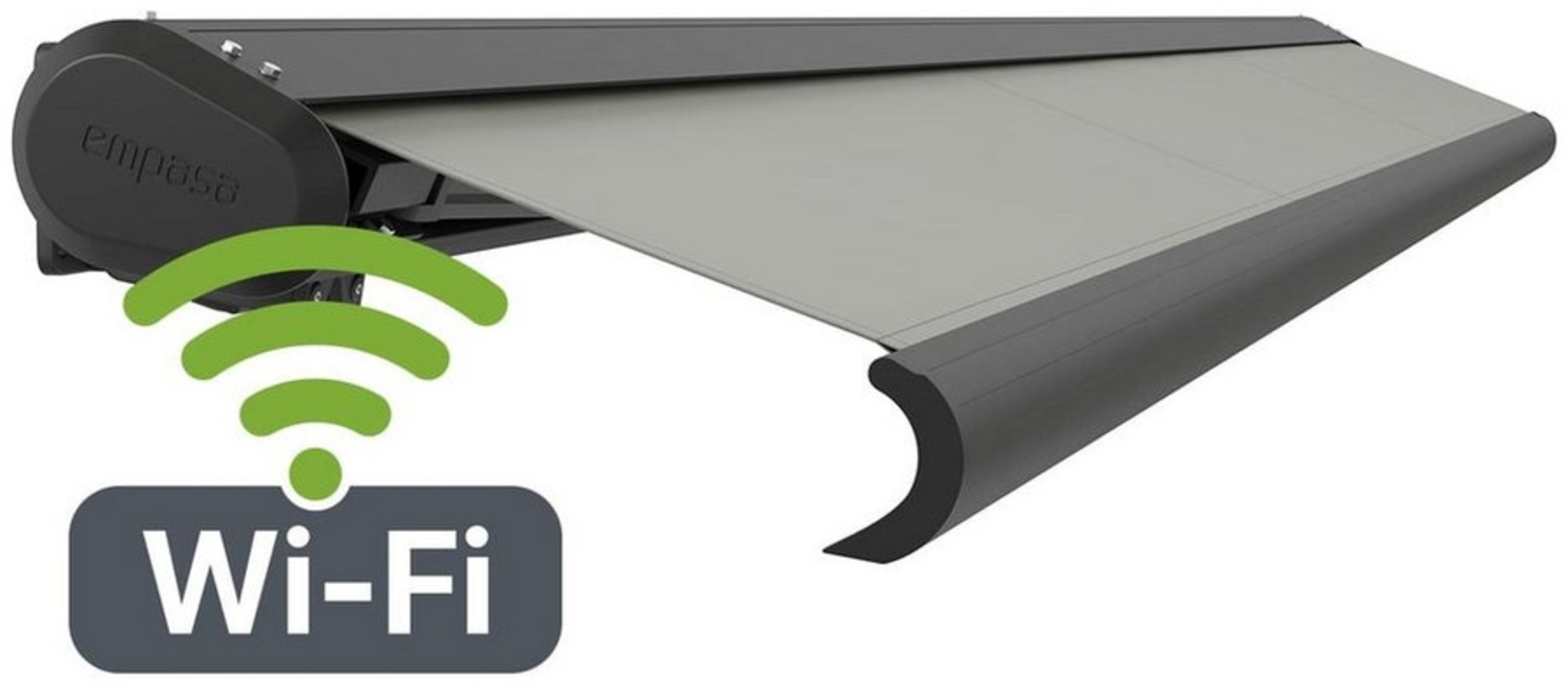 empasa Kassettenmarkise "PROFI PLUS" Vollkassettenmarkise "PROFI PLUS" hellgrau mit Wifi-Motor Bild 1