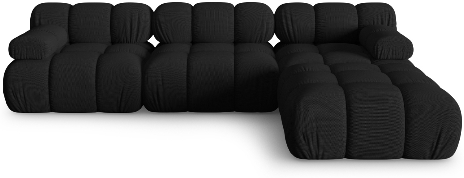 Micadoni Modulares Sofa Bellis 4-Sitzer mit flachem Modul 3D-Stoff Schwarz Bild 1