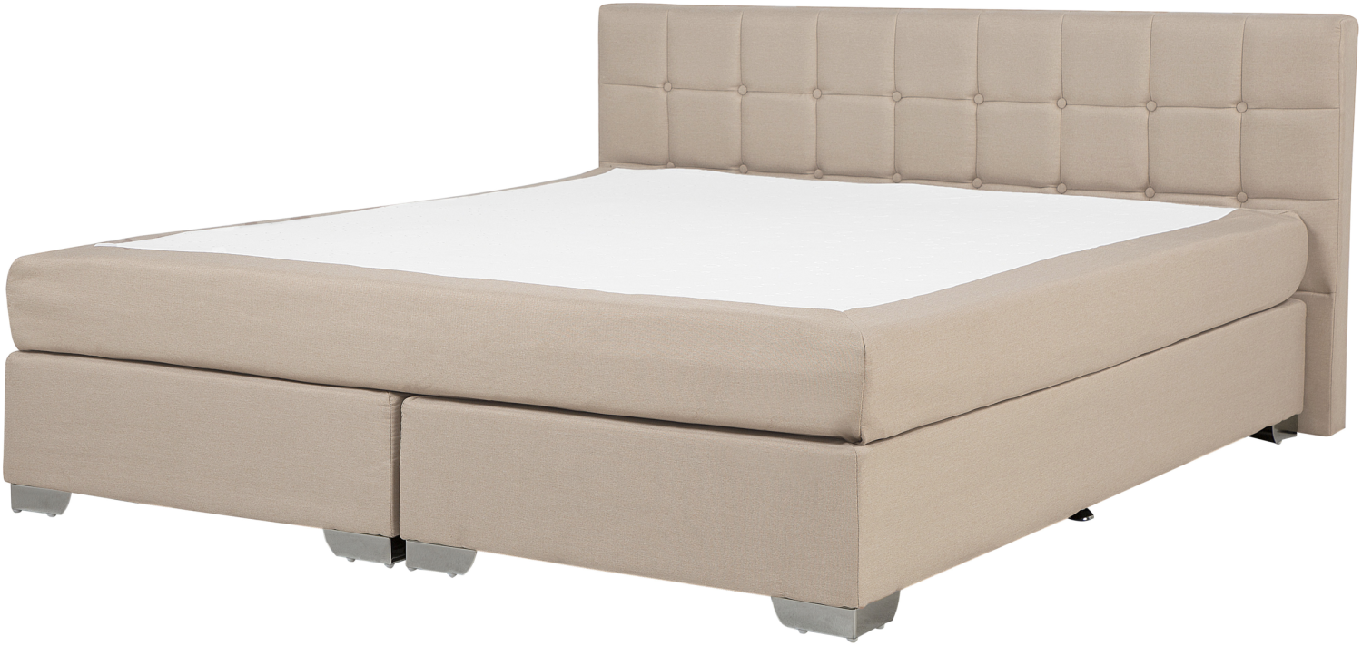 Boxspringbett 'Admiral' Polsterbezug, 180 x 200 cm, Beige Bild 1