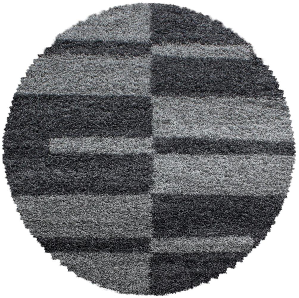 Hochflor Teppich Gianna rund - 160 cm Durchmesser - Grau Bild 1