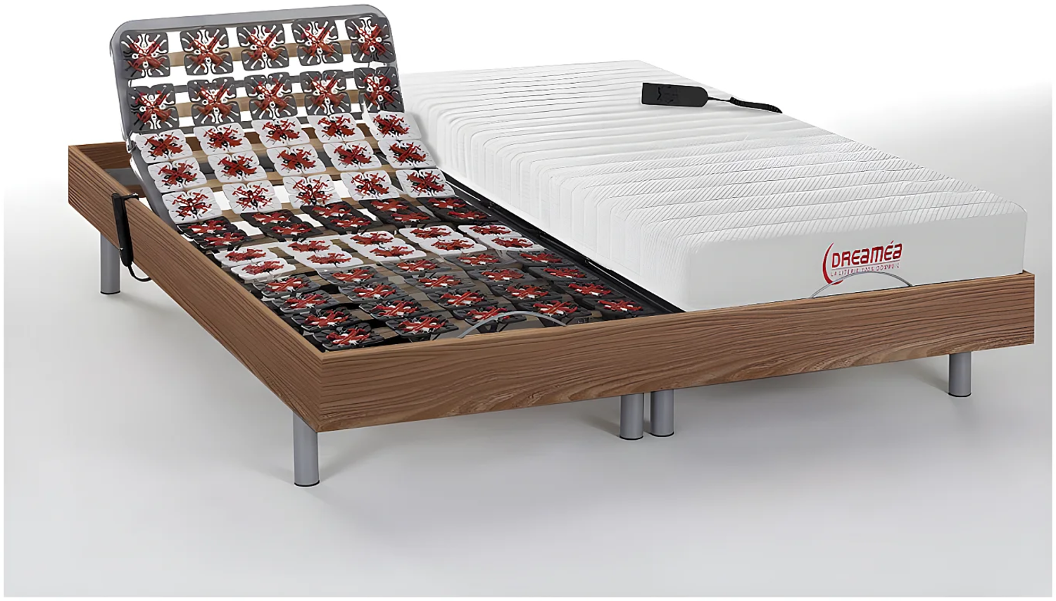 Relaxbett elektrisch - Matratzen mit oberem Teil aus Latex - 2 x 80 x 200 cm - natürlich hell - ETHER von DREAMEA Bild 1