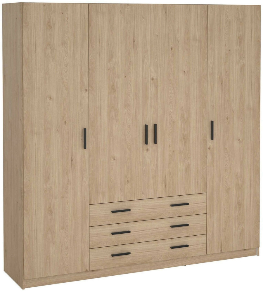 Dmora Großer Kleiderschrank Epipola, Schlafzimmermöbel, Schrank, Garderobe, 196x50 h200 cm, Eiche Bild 1