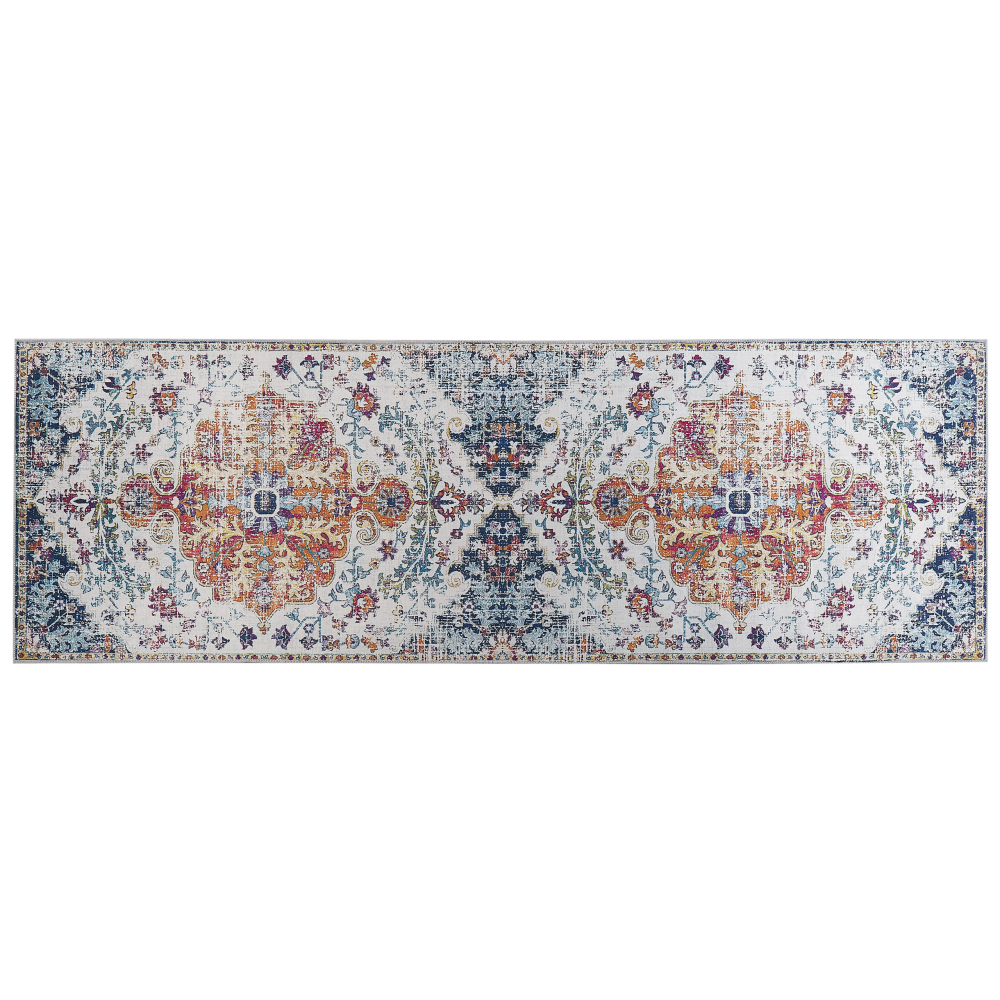 Teppich mehrfarbig orientalisches Muster 80 x 240 cm Kurzflor ENAYAM Bild 1