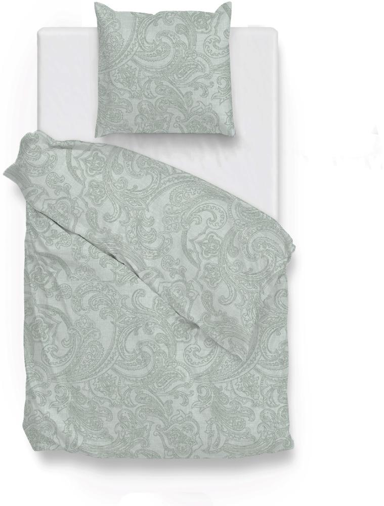 Zo! Home Cotton Bettwäsche 200x200 Paisley di Lino Mint green grün meliert Bild 1