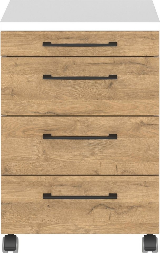 Germania Rollcontainer 4251-559 GW-Profi, in Weiß/Grandson-Eiche-Nb, mit Utensilienfach, 42 x 61 x 49 cm (BxHxT) Bild 1