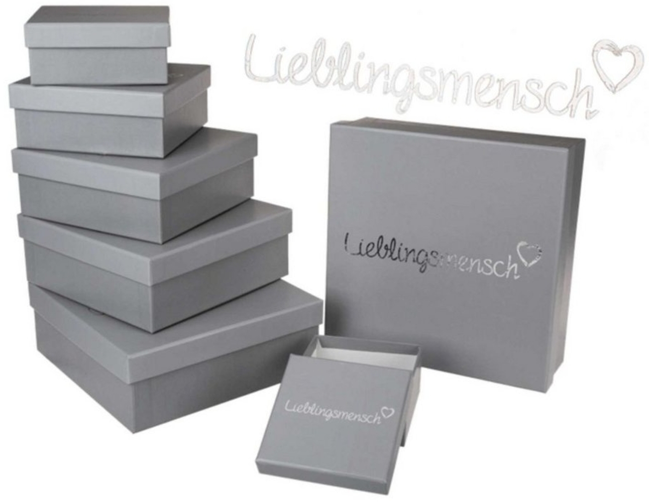 Bada Bing Geschenkbox 8er Set Geschenkbox Lieblingsmensch Geschenkverpackung mit Deckel (8 St, 8 Boxen) Bild 1