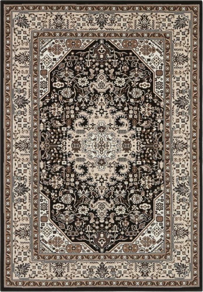 Orientalischer Kurzflor Teppich Skazar Isfahan Creme Braun - 80x150x0,9cm Bild 1