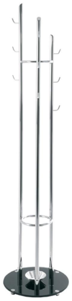 Garderobenständer >Nerix< in Chrom aus Stahl, Glas - 183cm (H) Bild 1