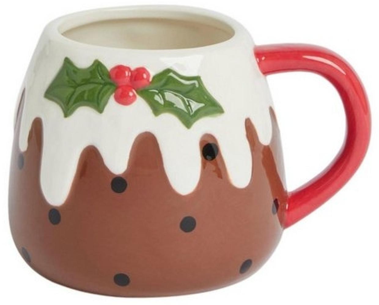 Next Becher Tasse mit Weihnachtspudding-Motiv, Steingut Bild 1