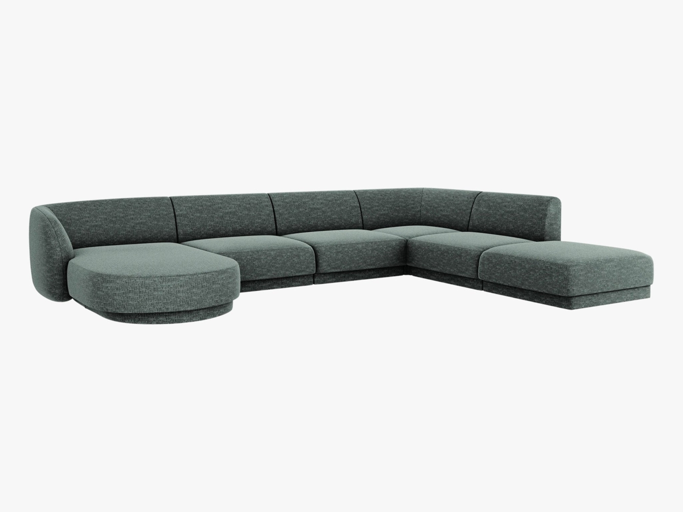 Micadoni Panorama-Ecksofa Miley 6-Sitzer Rechts Chenille Haga Petrol Bild 1