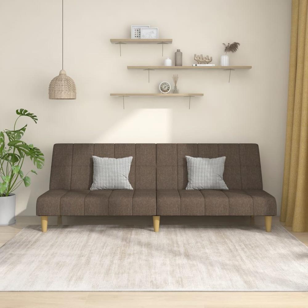 vidaXL Schlafsofa 2-Sitzer Taupe Stoff Bild 1