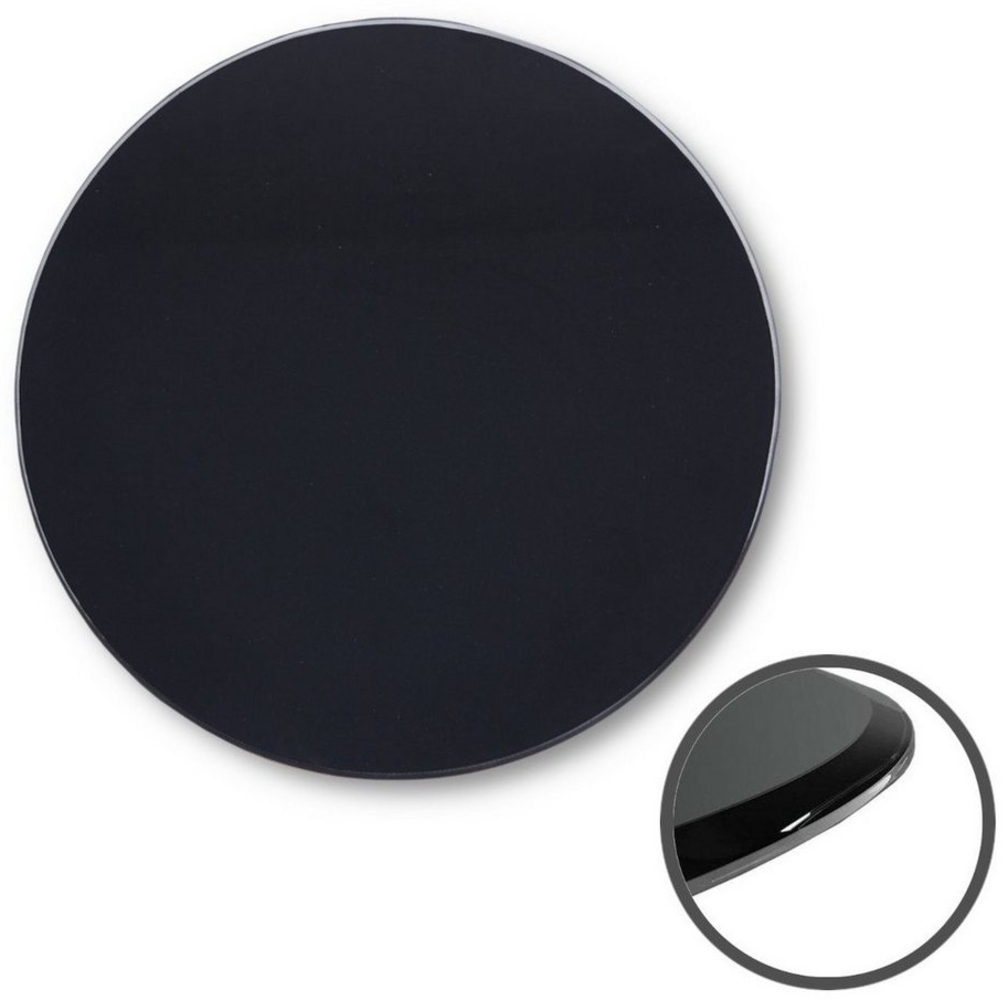 HOOZ Tischplatte aus Glas Ø 90x0,6 cm oder als Funkenschutzplatte für den Kamin (schwarzes Glas, 1 St, ESG-Sicherheitsglas), mit hochwertigem Facettenschliff Bild 1