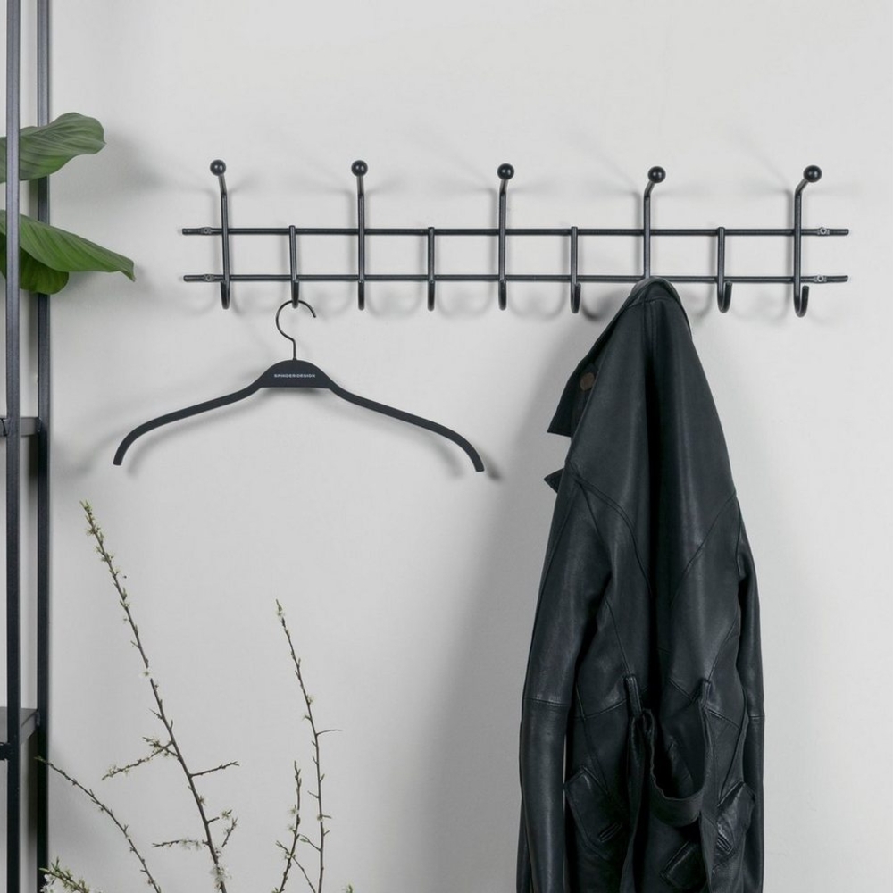 Spinder Design Wandgarderobe Barato 4 mit 9 Haken, Schwarz Bild 1
