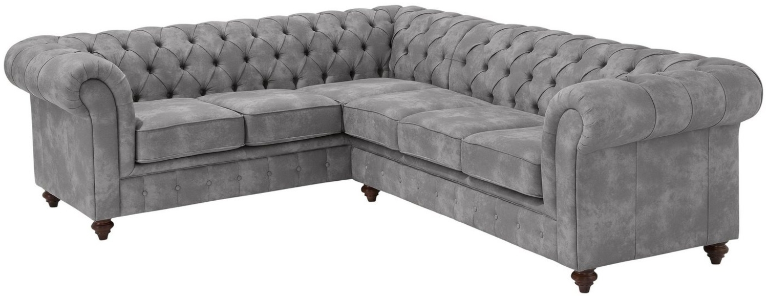 Home affaire Chesterfield-Sofa Chesterfield Ecksofa, auch in Leder L-Form, hochwertige Knopfheftung, langer Schenkel links oder rechts wählbar Bild 1