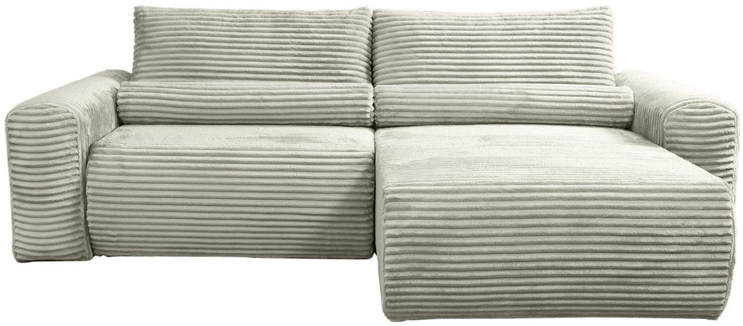 Selsey Leo - Ecksofa beidseitig montierbar mit Cordbezug und Schlaffunktion, greige Bild 1