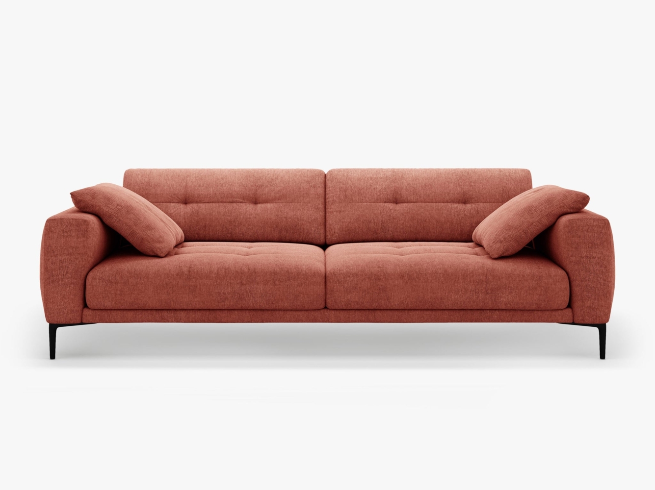 Micadoni Sofa Bemy 4-Sitzer Strukturierter Stoff Koralle Bild 1