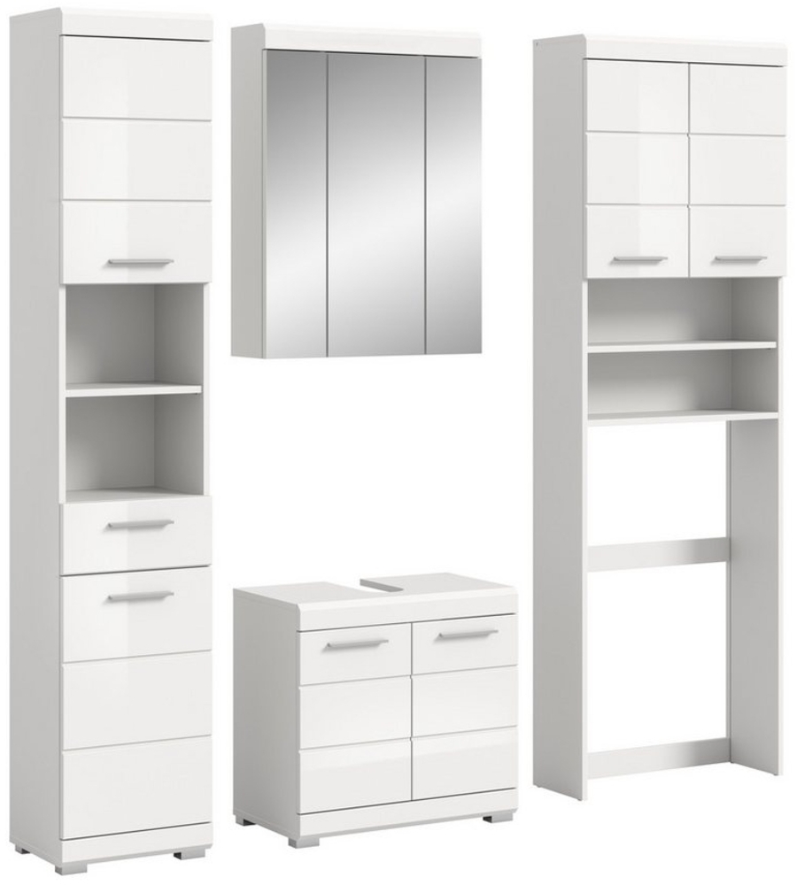 INOSIGN Badmöbel-Set Siena, 4 teilig, bestehend aus:, (Set), Hochschrank, WBU, Spiegelschrank, Waschmaschinenumbauschrank Bild 1