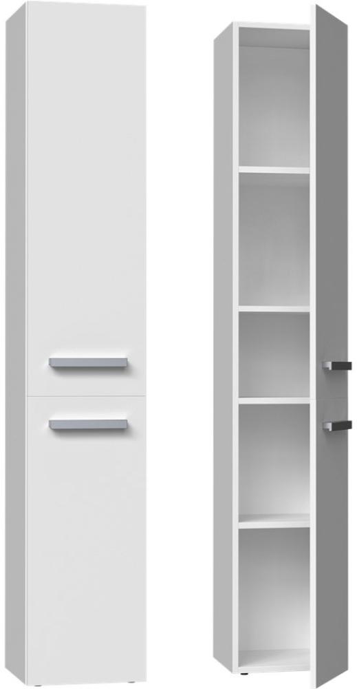 ibonto Hochschrank Badezimmerschrank mit langen Türen - Platzsparender Badschrank Bild 1